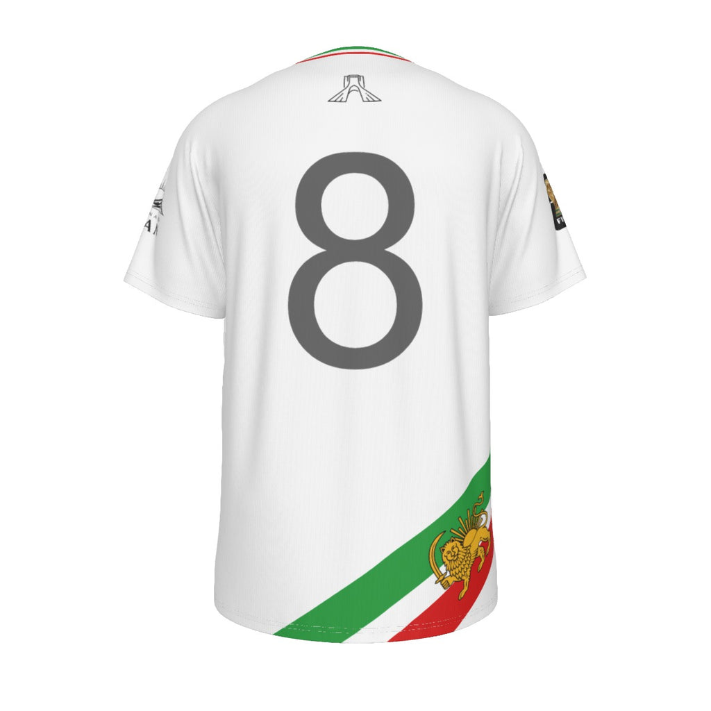 The Real IRAN Team Melli Lion and Sun Flag soccer/football Jersey - Number 8